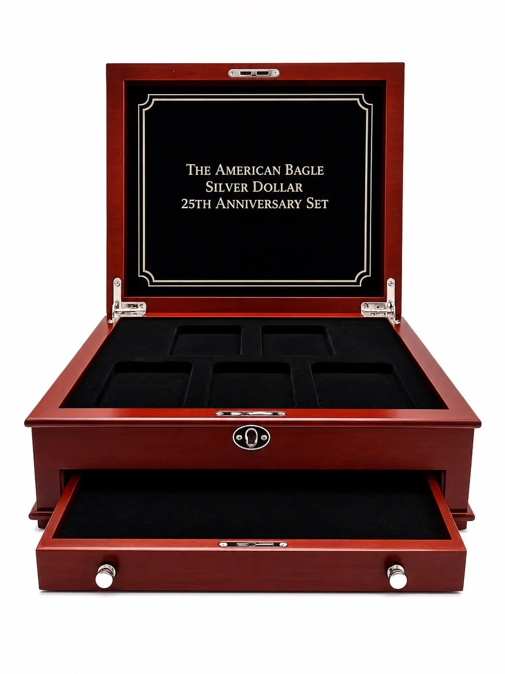 U.S. Mint American Eagle Silver Dollar 25th Anniv Set Box – Empty Display Case